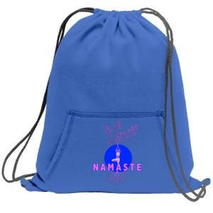 Yoga Silhouette Over Blue Circle Tree Roots Gift Sweatshirt Cinch Pack Bag