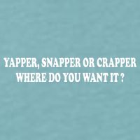 Yapper Snapper Or Crapper Where Do You Want It Funny Sueded Cloud Jersey T-Shirt