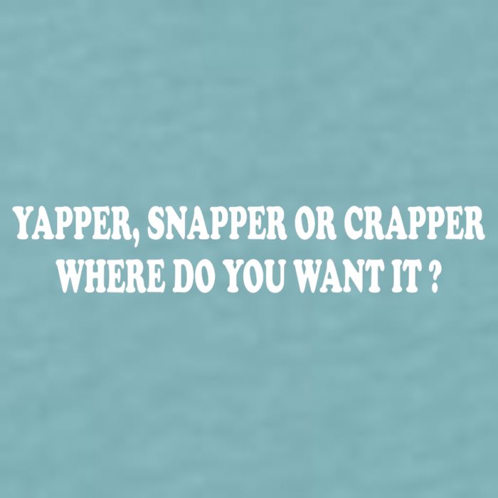 Yapper Snapper Or Crapper Where Do You Want It Funny Sueded Cloud Jersey T-Shirt