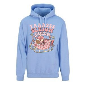 Yaaasss Sleigh Queen Sleigh Girl Matching Christmas Pajamas Unisex Surf Hoodie