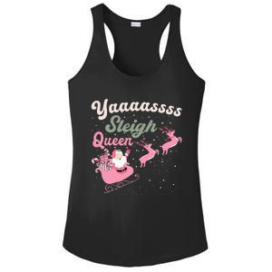 Yaaasss Sleigh Queen Sleigh Girl Matching Christmas Pajamas Ladies PosiCharge Competitor Racerback Tank