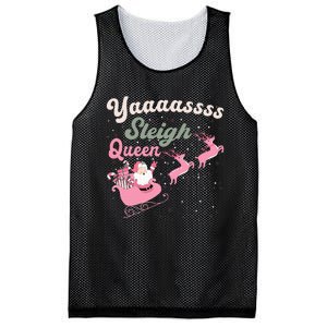 Yaaasss Sleigh Queen Sleigh Girl Matching Christmas Pajamas Mesh Reversible Basketball Jersey Tank