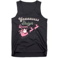 Yaaasss Sleigh Queen Sleigh Girl Matching Christmas Pajamas Tank Top