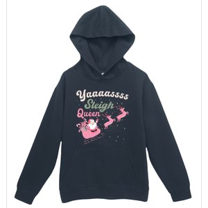 Yaaasss Sleigh Queen Sleigh Girl Matching Christmas Pajamas Urban Pullover Hoodie