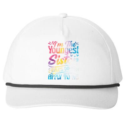 Youngest Sister Rules Don't Apply To Me Funny Matching Snapback Five-Panel Rope Hat