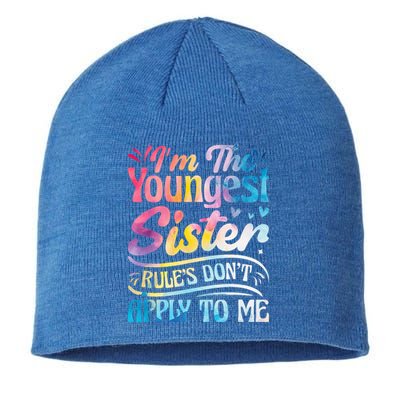 Youngest Sister Rules Don't Apply To Me Funny Matching Sustainable Beanie