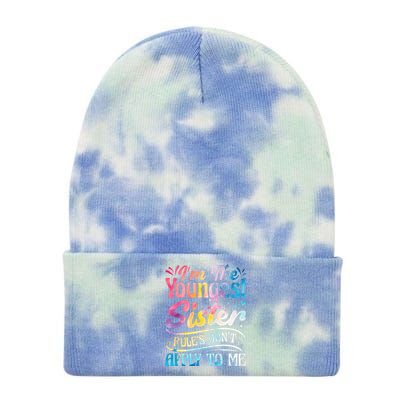 Youngest Sister Rules Don't Apply To Me Funny Matching Tie Dye 12in Knit Beanie