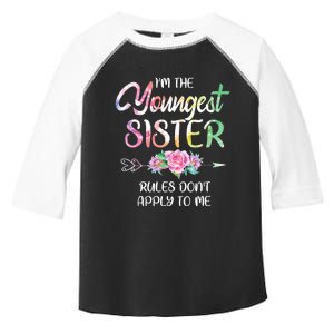 Youngest Sister Rules DonT Apply To Me Funny Sibling Toddler Fine Jersey T-Shirt