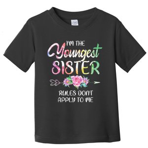 Youngest Sister Rules DonT Apply To Me Funny Sibling Toddler T-Shirt