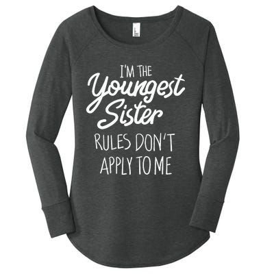 Youngest Sister Rules Dont Apply To Me Funny Sibling Women's Perfect Tri Tunic Long Sleeve Shirt