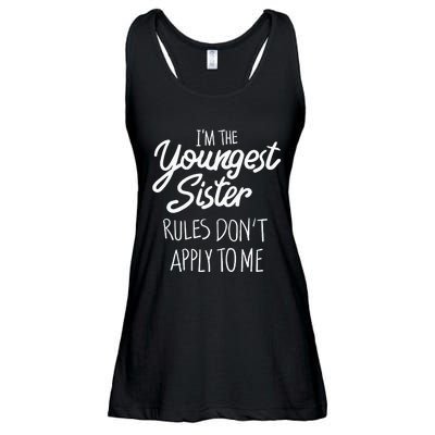 Youngest Sister Rules Dont Apply To Me Funny Sibling Ladies Essential Flowy Tank