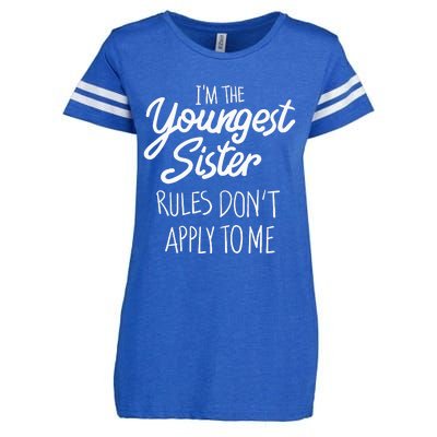 Youngest Sister Rules Dont Apply To Me Funny Sibling Enza Ladies Jersey Football T-Shirt