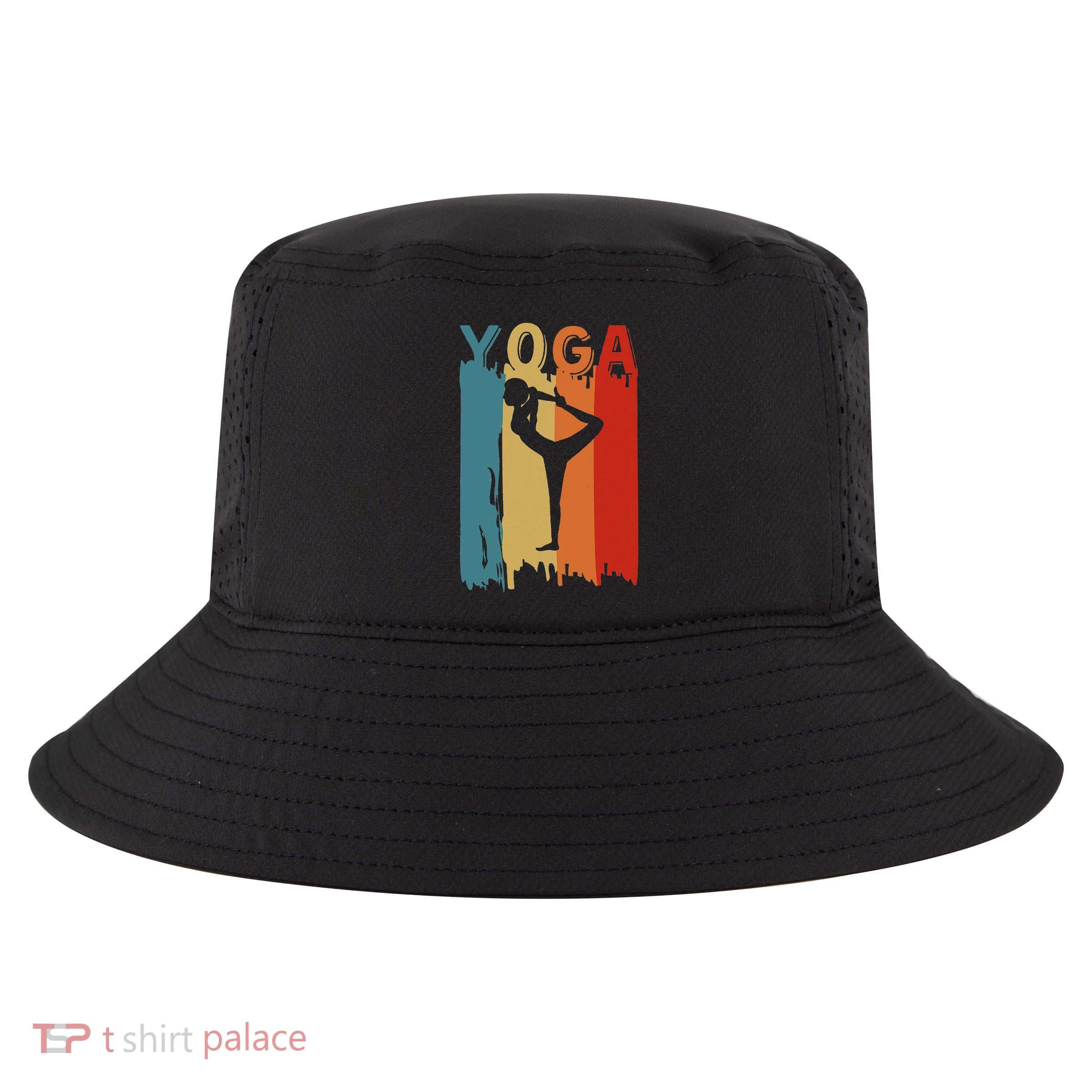Yoga Silhouette Retro Vintage Mind Body And Soul Cool Comfort Performance Bucket Hat