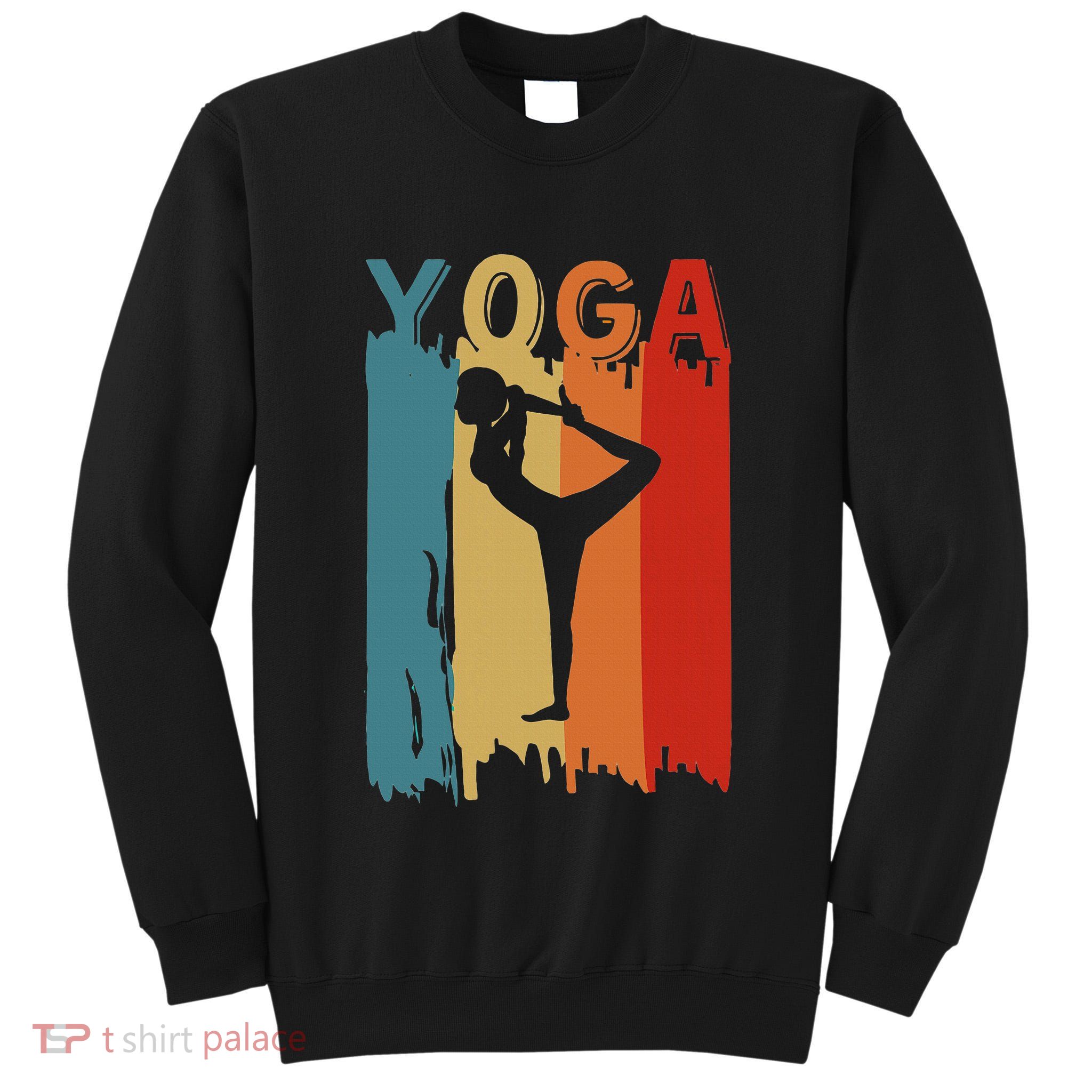 Yoga Silhouette Retro Vintage Mind Body And Soul Tall Sweatshirt