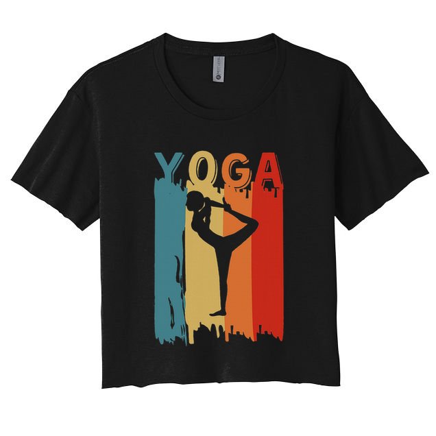 Yoga Silhouette Retro Vintage Mind Body And Soul Crop Top