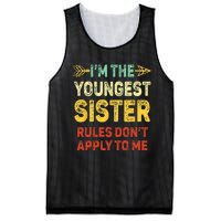 Youngest Sister Rules Dont Apply To Me Matching Sister Mesh Reversible Basketball Jersey Tank