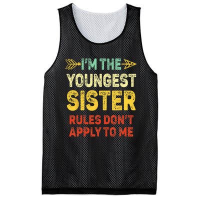 Youngest Sister Rules Dont Apply To Me Matching Sister Mesh Reversible Basketball Jersey Tank