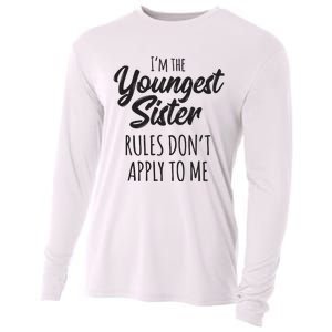 Youngest Sister Shirts Rules Dont Apply To Me Funny Sibling Cooling Performance Long Sleeve Crew