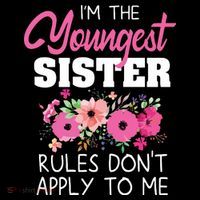 Youngest Sister Shirts Rules Dont Apply To Me Matching Stripe Pom Pom Beanie