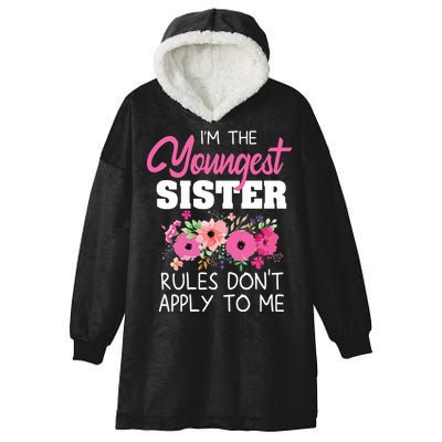 Youngest Sister Shirts Rules Dont Apply To Me Matching Hooded Wearable Blanket