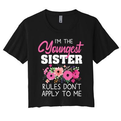 Youngest Sister Shirts Rules Dont Apply To Me Matching Crop Top