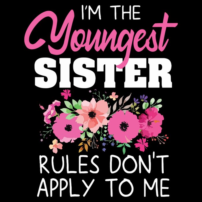 Youngest Sister Shirts Rules Dont Apply To Me Matching Cropped Pullover Crew