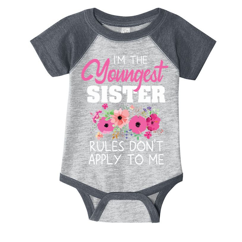 Youngest Sister Shirts Rules Dont Apply To Me Matching Infant Baby Jersey Bodysuit