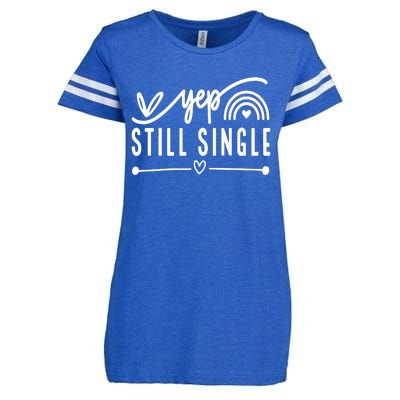 Yep. Still Single Valentines Day Anti Love Funny Enza Ladies Jersey Football T-Shirt