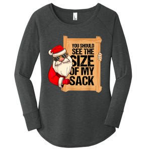 You Should See The Size Of My Sack Funny Santa Christmas Women's Perfect Tri Tunic Long Sleeve Shirt