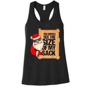 You Should See The Size Of My Sack Funny Santa Christmas Women's Racerback Tank