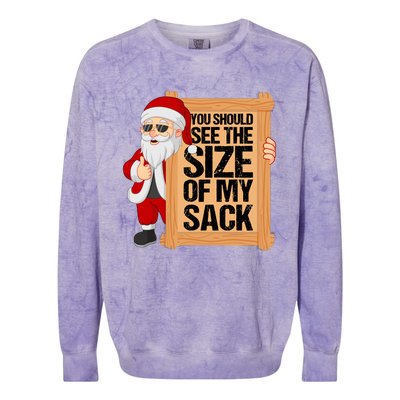 You Should See The Size Of My Sack Funny Santa Christmas Colorblast Crewneck Sweatshirt