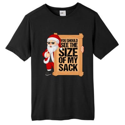 You Should See The Size Of My Sack Funny Santa Christmas Tall Fusion ChromaSoft Performance T-Shirt