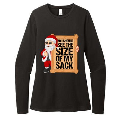 You Should See The Size Of My Sack Funny Santa Christmas Womens CVC Long Sleeve Shirt