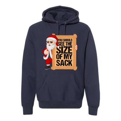 You Should See The Size Of My Sack Funny Santa Christmas Premium Hoodie