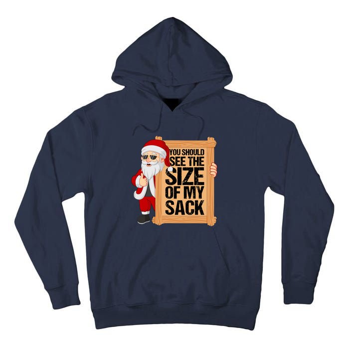 You Should See The Size Of My Sack Funny Santa Christmas Tall Hoodie