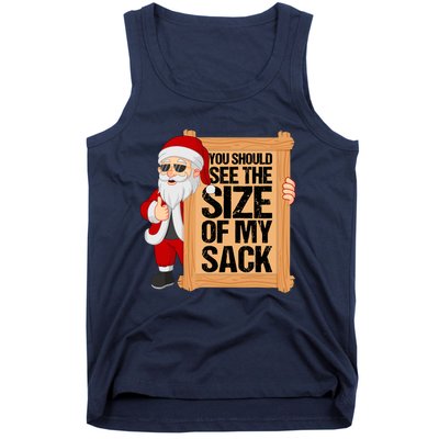 You Should See The Size Of My Sack Funny Santa Christmas Tank Top