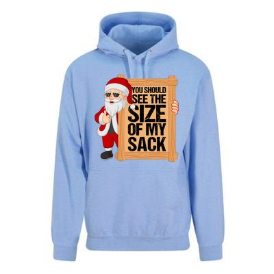 You Should See The Size Of My Sack Funny Santa Christmas Unisex Surf Hoodie