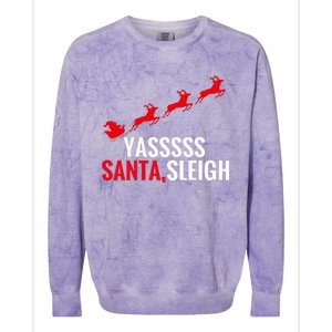 Yas Santa Sleigh Colorblast Crewneck Sweatshirt