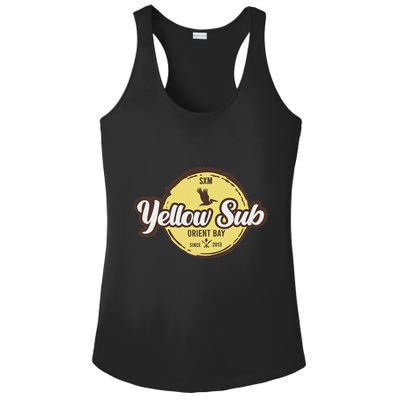 Yellow Sub Sxm Orient Bay Ladies PosiCharge Competitor Racerback Tank