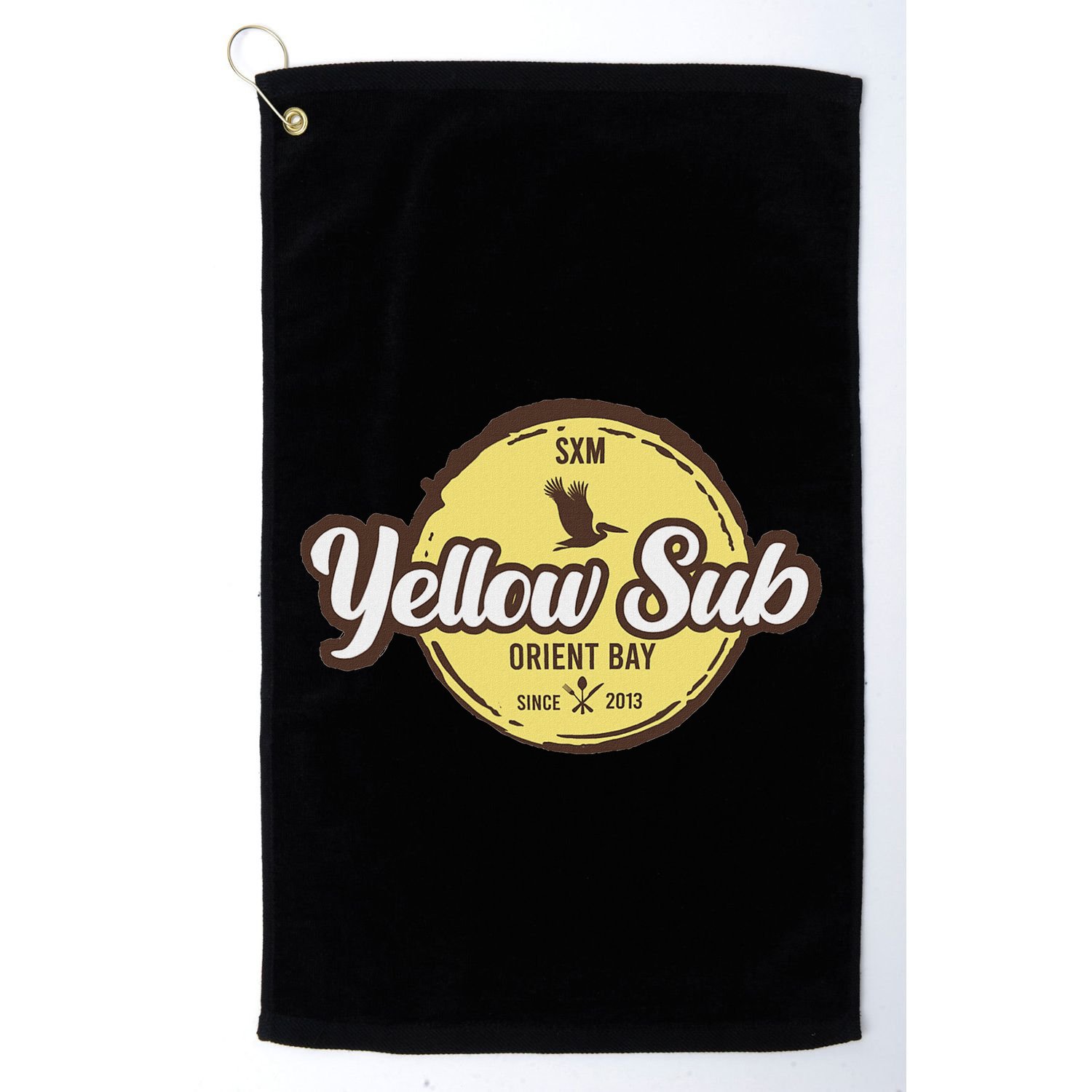Yellow Sub Sxm Orient Bay Golf Towel