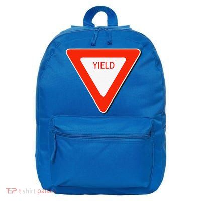 Yield Sign Simple Easy Halloween Costume 16 in Basic Backpack