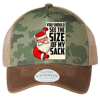 You Should See The Size Of My Sack Funny Santa Christmas  Legacy Tie Dye Trucker Hat