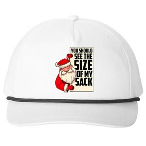 You Should See The Size Of My Sack Funny Santa Christmas  Snapback Five-Panel Rope Hat