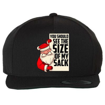 You Should See The Size Of My Sack Funny Santa Christmas  Wool Snapback Cap