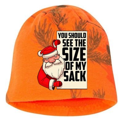 You Should See The Size Of My Sack Funny Santa Christmas  Kati - Camo Knit Beanie