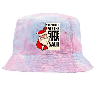 You Should See The Size Of My Sack Funny Santa Christmas  Tie-Dyed Bucket Hat