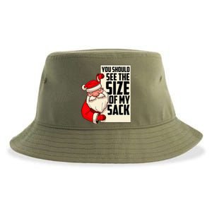 You Should See The Size Of My Sack Funny Santa Christmas  Sustainable Bucket Hat