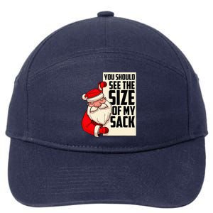 You Should See The Size Of My Sack Funny Santa Christmas  7-Panel Snapback Hat