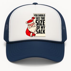 You Should See The Size Of My Sack Funny Santa Christmas  Trucker Hat