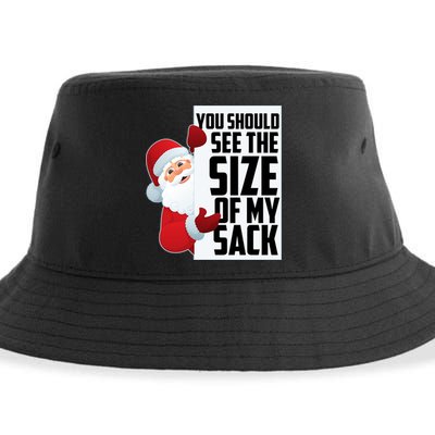 You Should See The Size Of My Sack Funny Santa Claus Sustainable Bucket Hat
